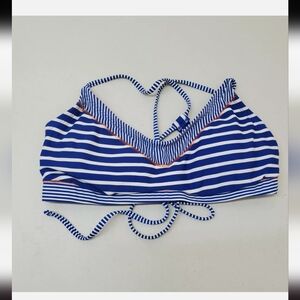 NEW SKECHERS BATHING BIKINI TOP BLUE/White stripe. Sz. XL
